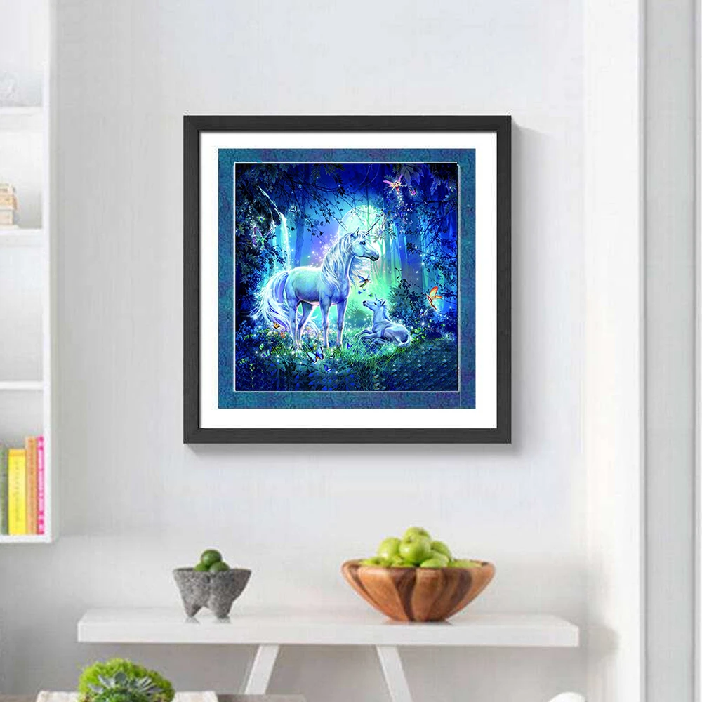 Factory wholesale custom home effect wall decoration painting 2021 animal horse 5D DIY diamond painting set