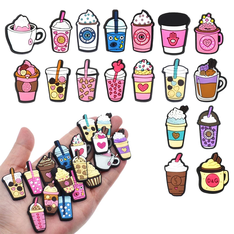 2023 Croc charms concha cafecito mexico food bread croc charm mickey ears concha charms for wholesale kids croc ch