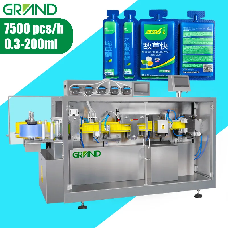 GGS 118p5 tffs machine 5 filling pump small dosage monodose olive oil honey oral liquid pvc ampoule fill seal machine