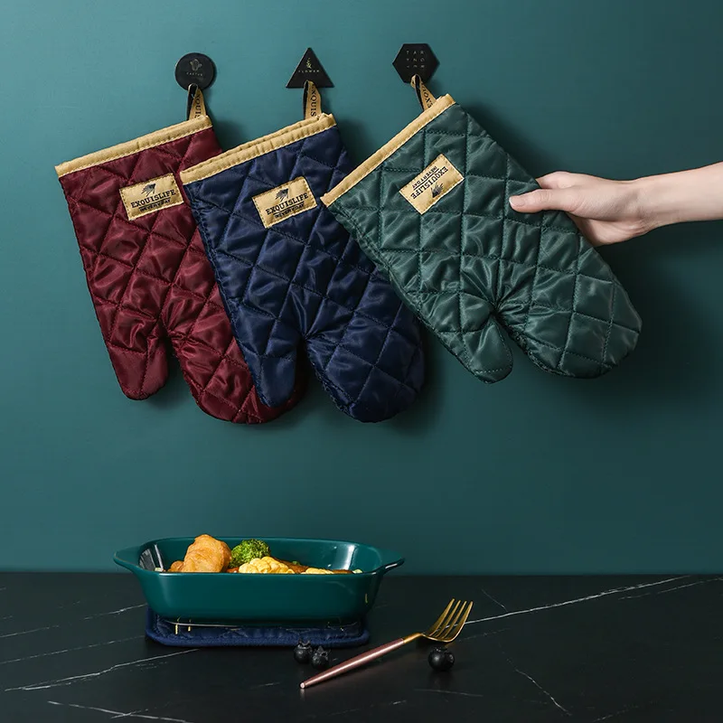 Kitchen Household Hot Pot Mat Special Tools Safety Glove  Microwave Oven Baking Thickened Heat-insulating Gloves