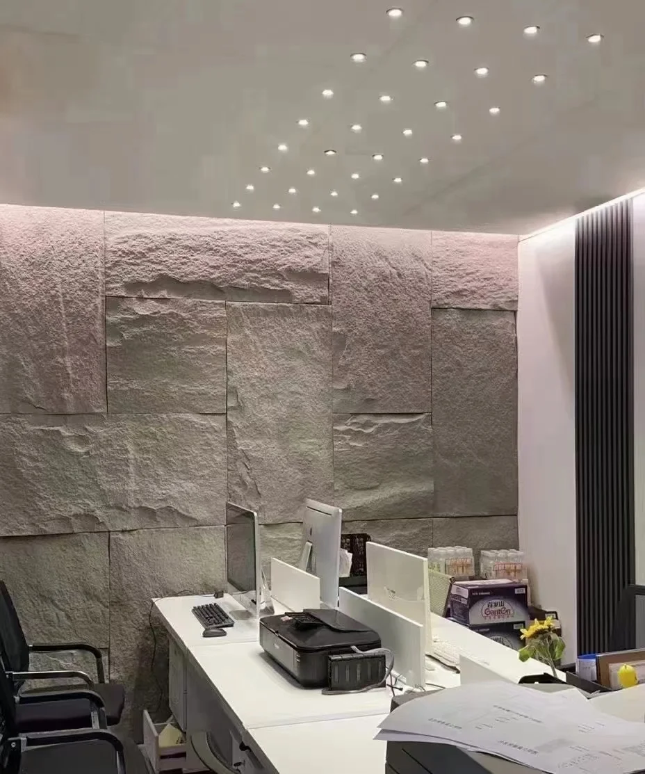 new design ultra light decorative pu stone Polyurethane Artificial stone wall panel big slab