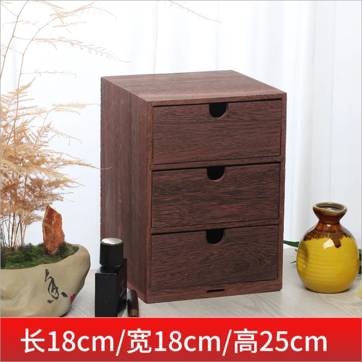 Solid wood multilayer storage boxes household desktop drawer type cabinets burning cosmetics jewelry box