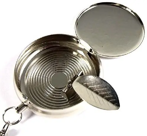 Key Chain Stainless Steel Ash tray Circular Mini Smoking Portable Pocket Ashtray
