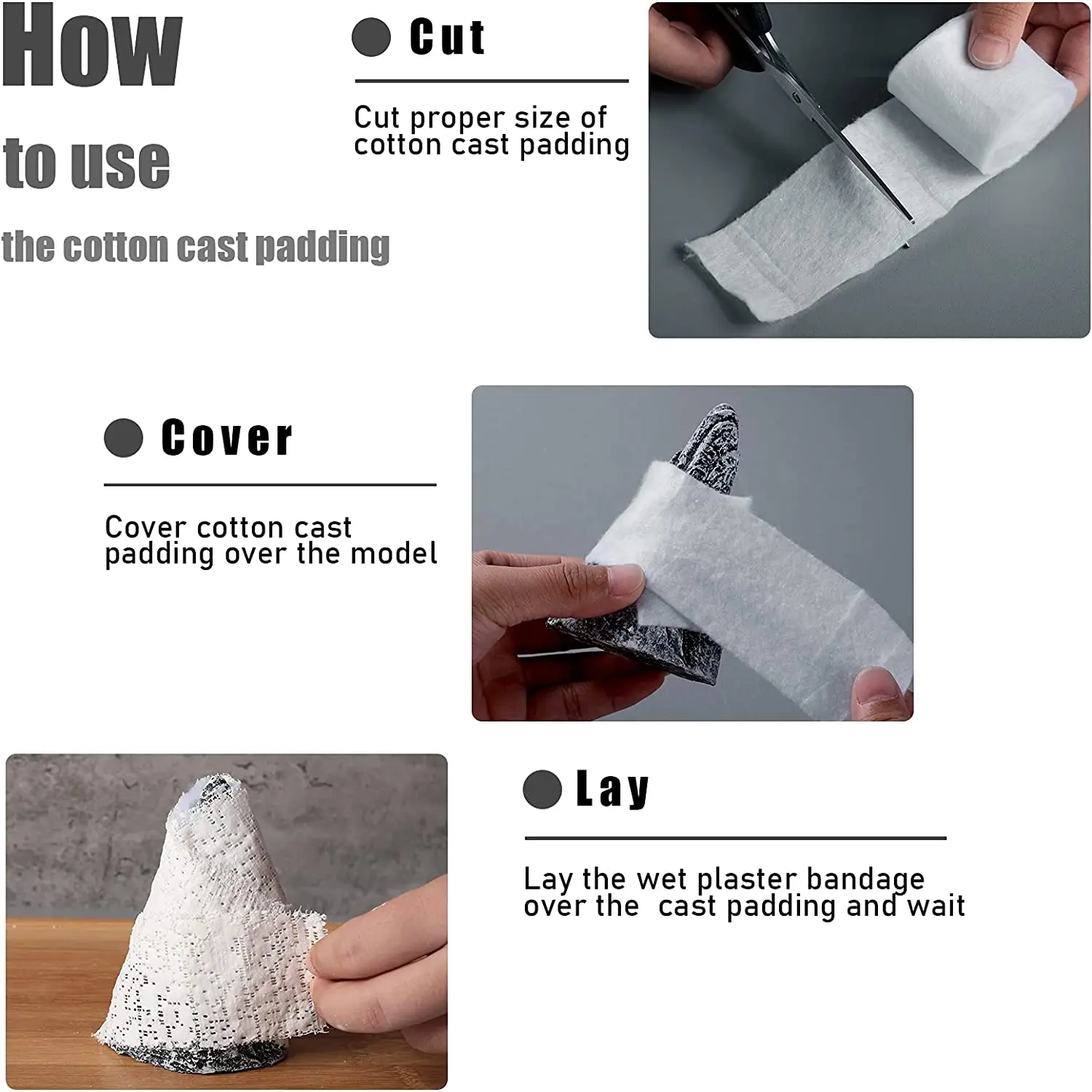 12 Rolls Cast Padding Undercast Padding Roll Wraps Cast Padding Use with Soft Plaster Cloth Gauze Bandage (2 Inch)