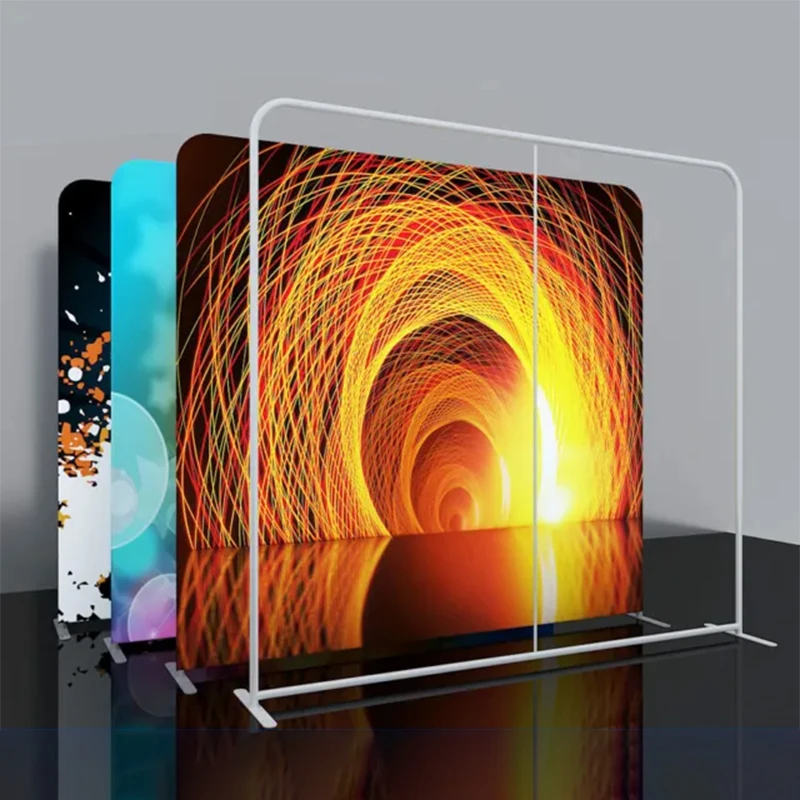 Popular Trade Show straight tension fabric Backdrop ez tube display Banner Custom Pillow case Straight backdrop