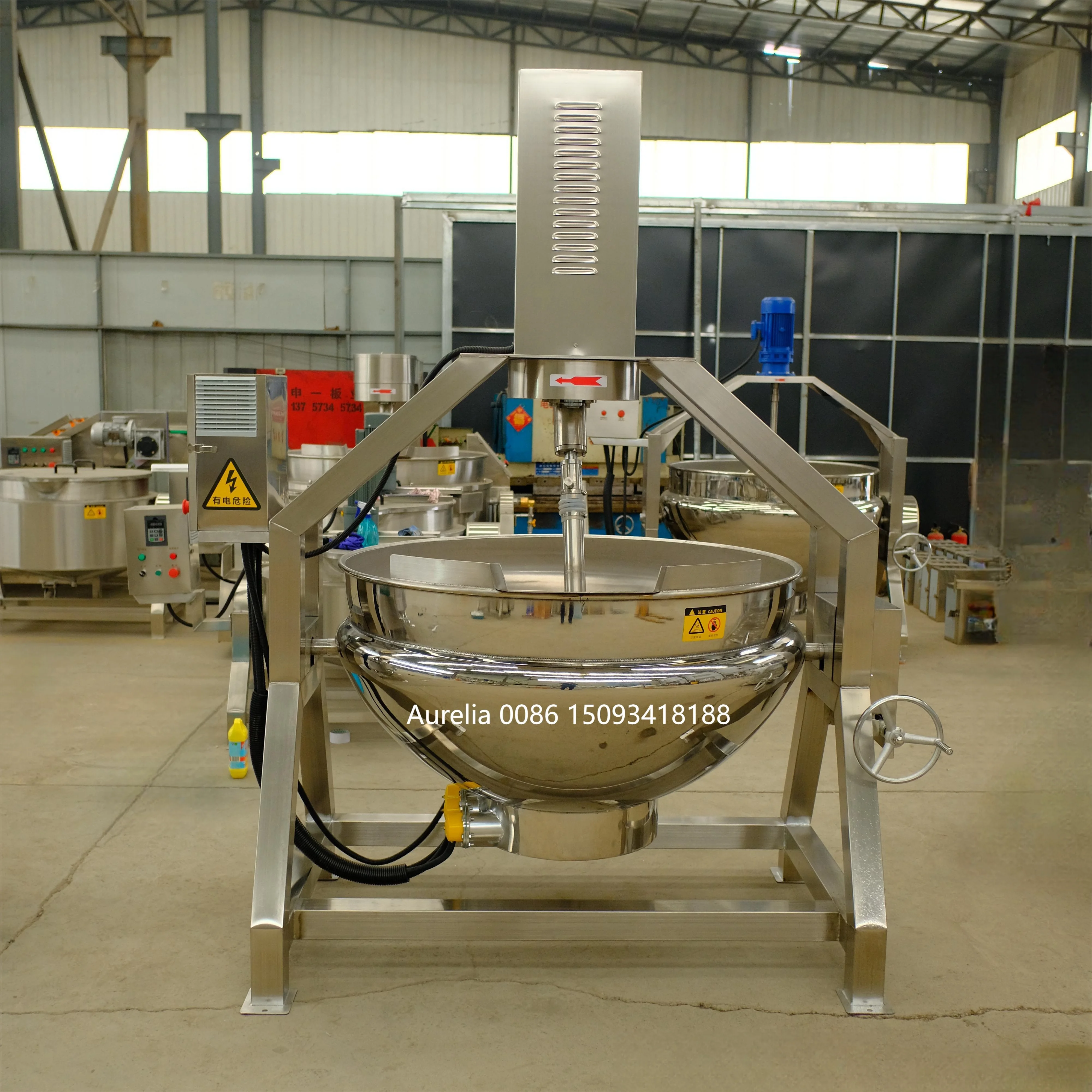 Fully automatic stir fry sugar pot ready to eat food planetary stirring frying pan commercial stir fry machine