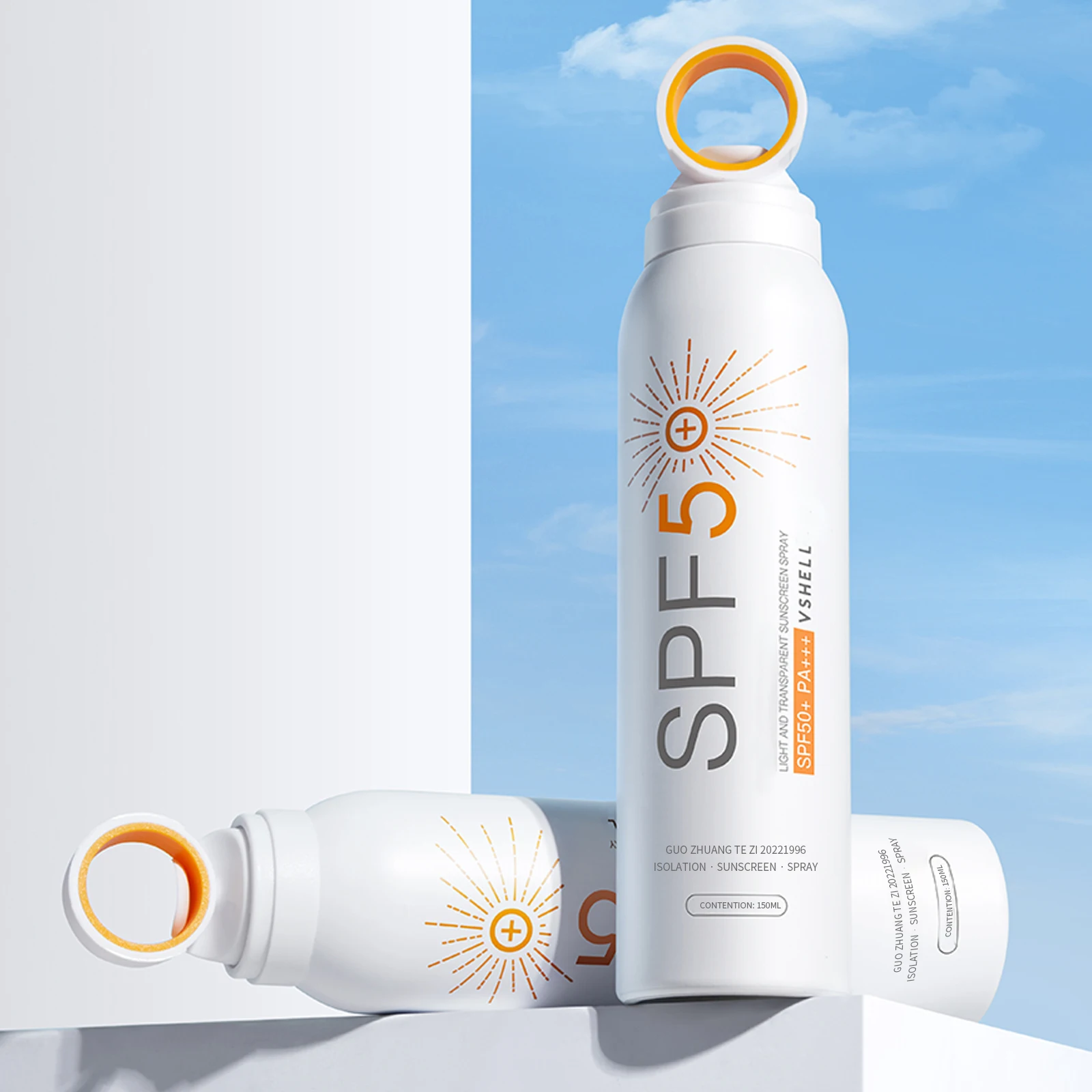 Private Label Sunscreen Spray SPF 50+ PA+++ Organic Outdoor Anti-Ultraviolet Physical Sunblock for Face & Body Sunscreen Spray