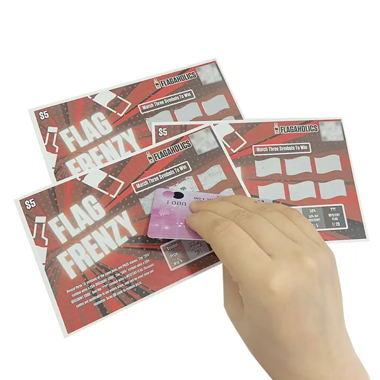 New Design High Quality Customized Tickets Scratch Off Card Lottery Tickets Winning Card