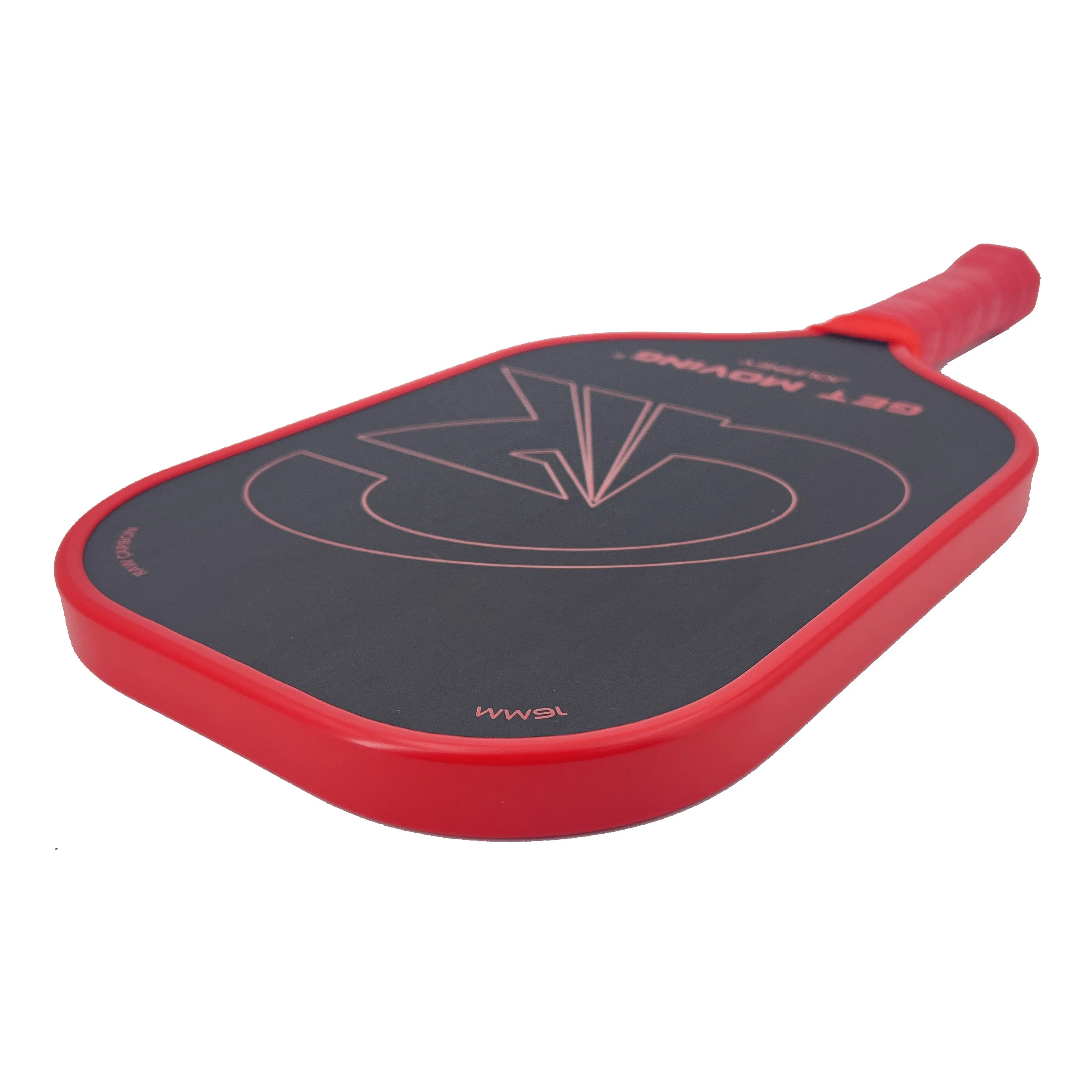 Lansda 16Mm T700 Carbon Fiber Pickleball Paddle Red Edge Guard Rough Surface and Paddles Cover Wholesale from China
