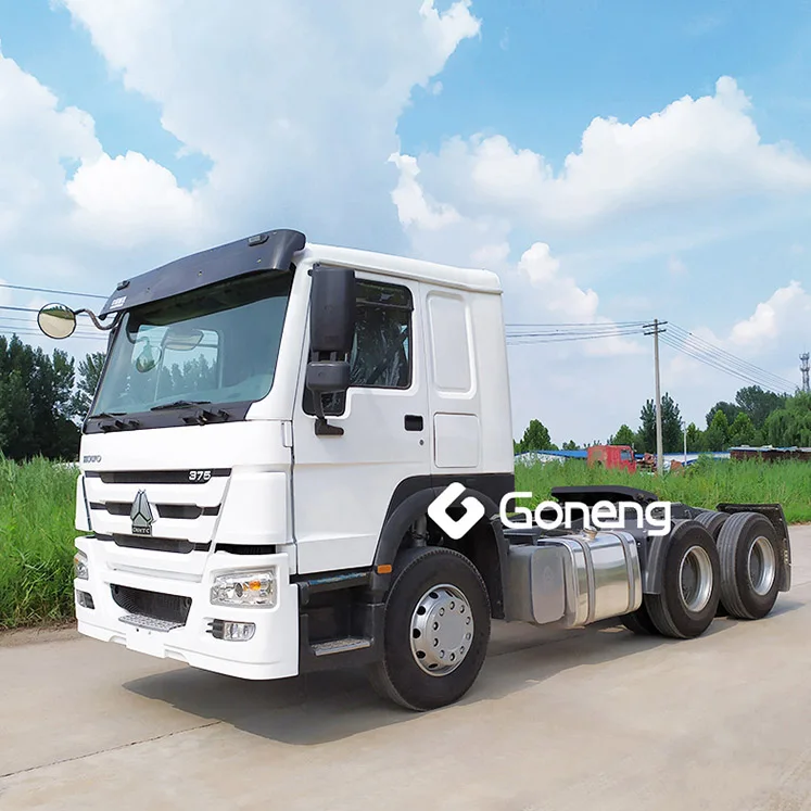 Бывший в употреблении правый двигатель 375hp 371hp Подержанный sinotruck трактор howo 6x4 Дизельный прицеп головка