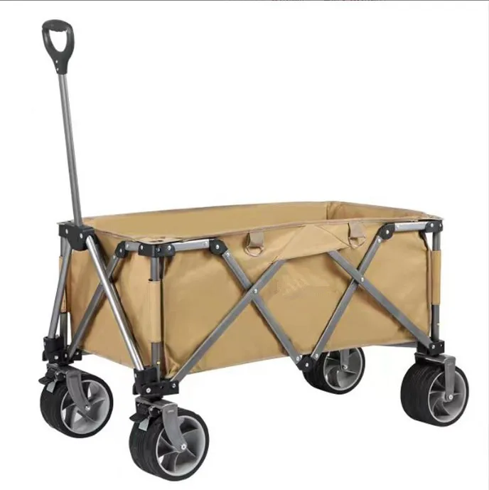 Large Capacity Portable All Terrain Collapsible Folding Wagon Cart Heavy Duty Utility Outdoor Beach Gardening Shopping