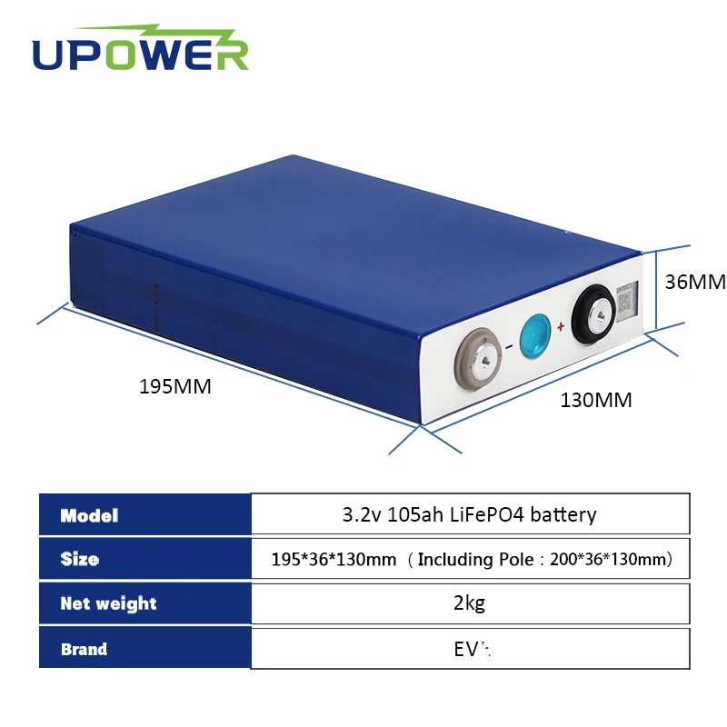 Prismatic EV LFP Grade A Cell Lf105 Lf100la 125ah 130ah 150ah 90ah 3.2v 100ah Lifepo4 105ah Battery For 12v 24v Rv Electric