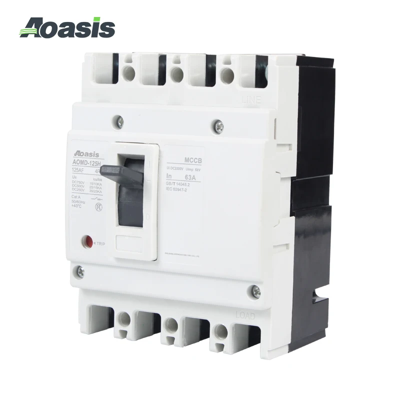 Aoasis Aomd-125 2p/3p/4p DC Moulded Case Circuit Breaker 16A-125A MCCB Circuit Breaker