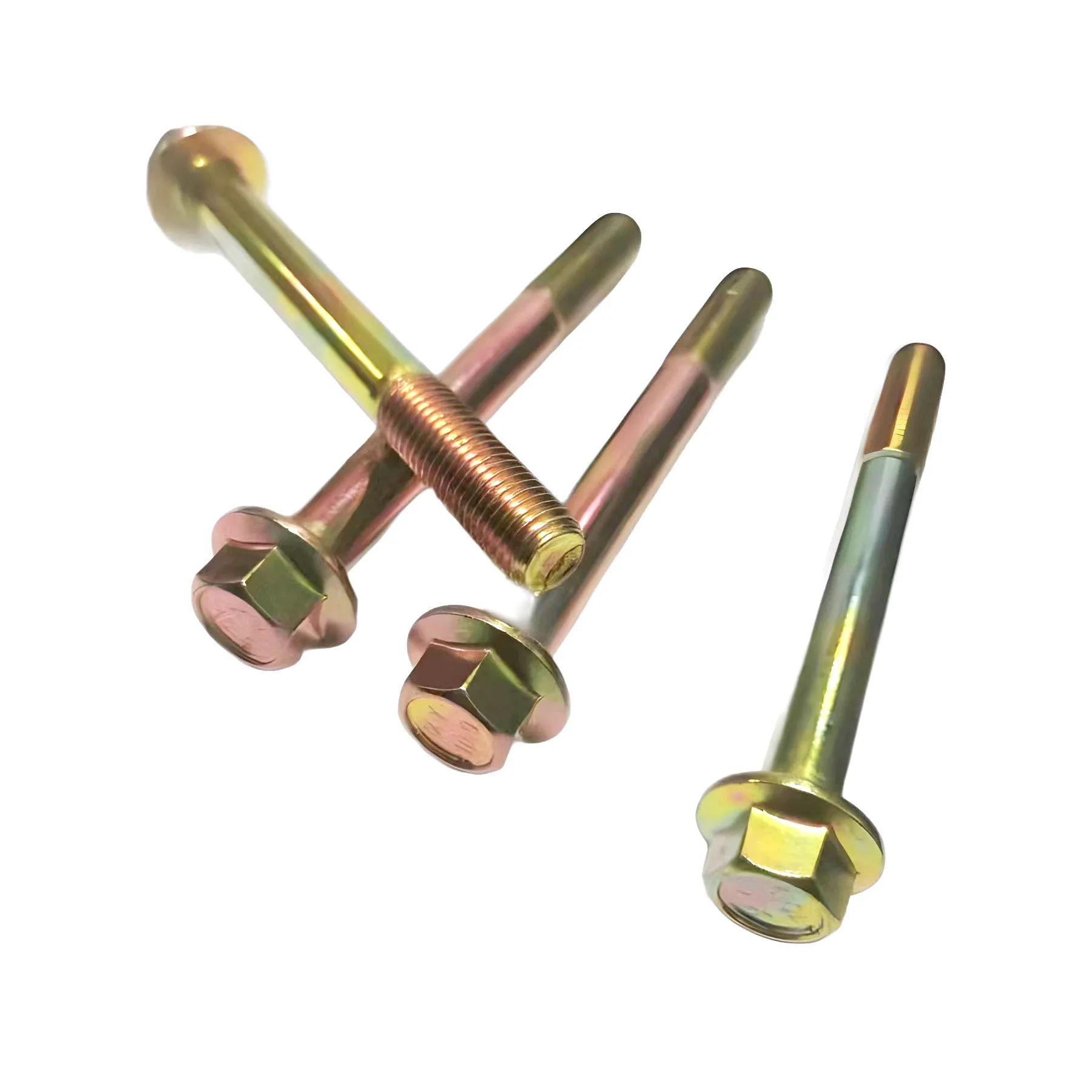 Grade 8.8 10.9 12.9 Galvanized Steel Hex Washer head Bolt Yellow DIN6921 Zinc Plated Carbon Steel Hex Flange Head Bolt