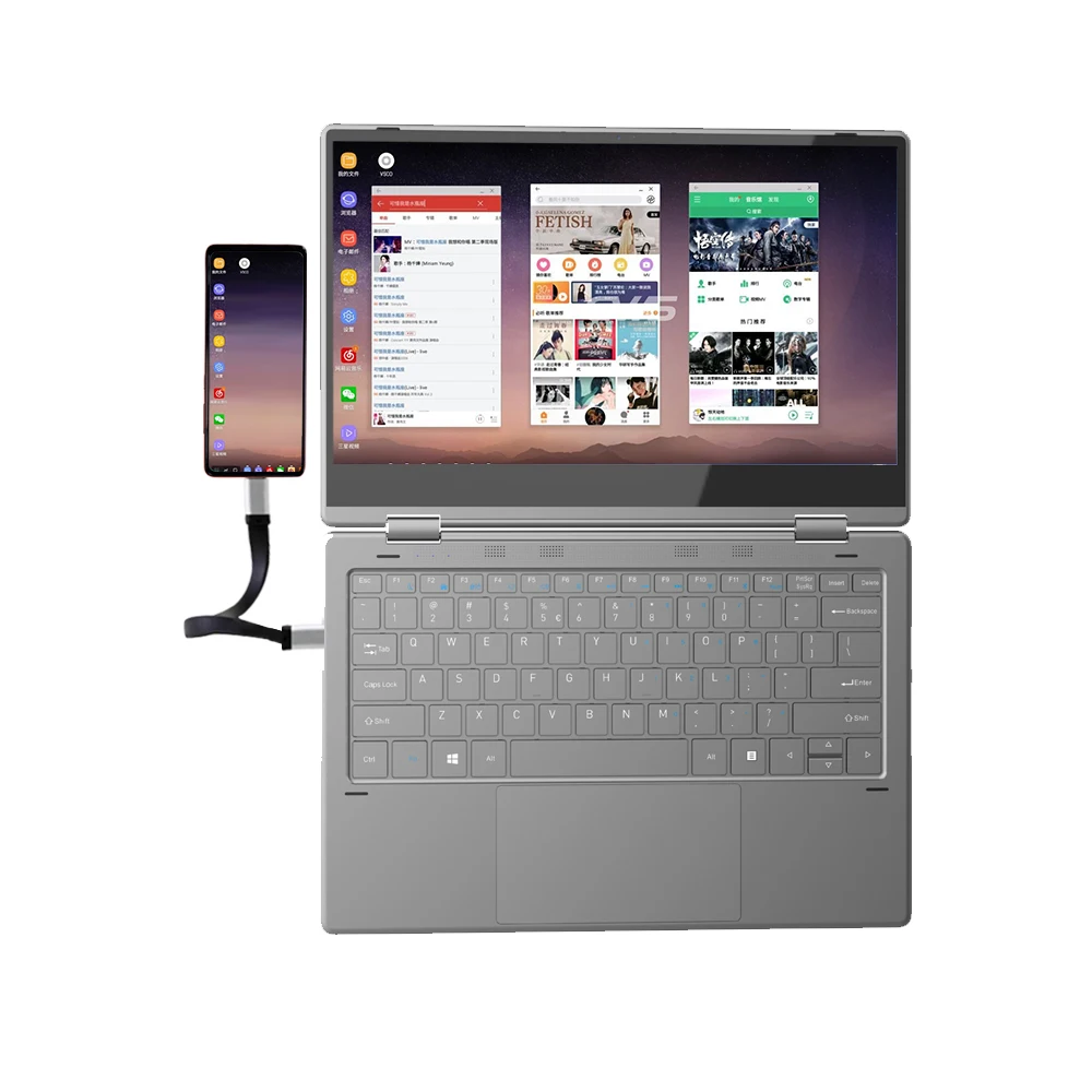 Сенсорный дисплей Lapdock 13 3 с поворотом на 360 градусов гибкость использования в качестве ноутбука планшета портативного монитора клавиатурой dex