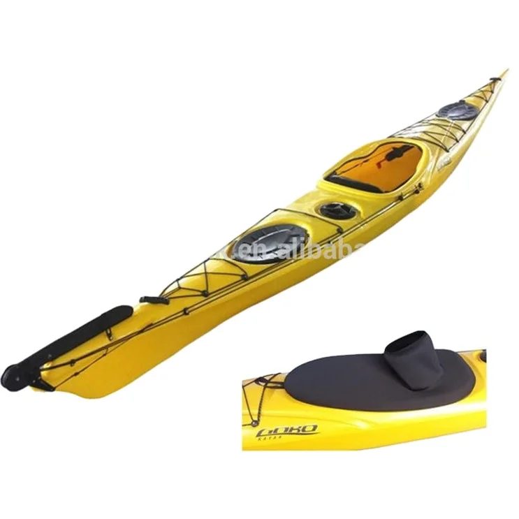 plastic rubber pedal kayak rowing boat with sprey deck