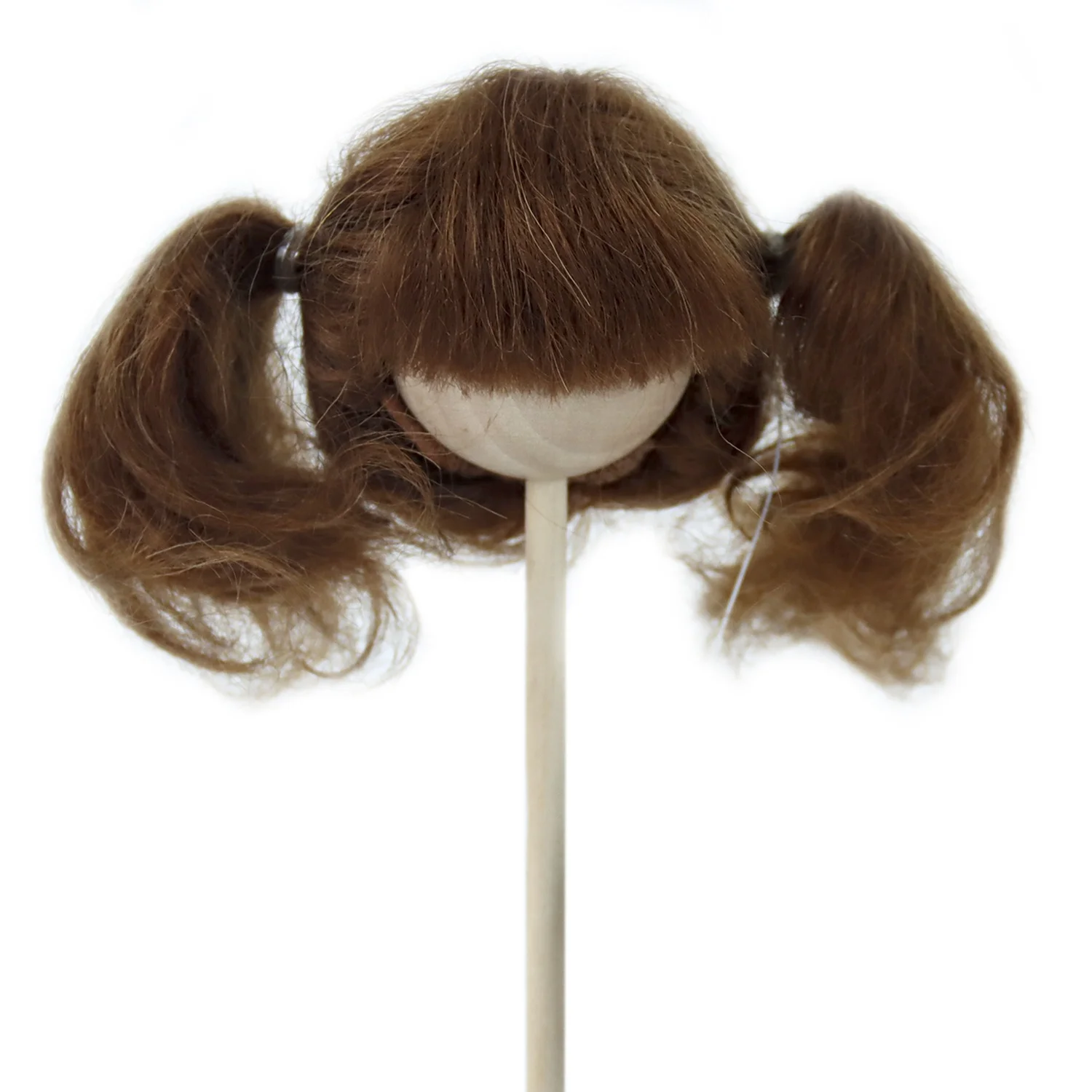 In Stock Mohair Doll Hair Pigtails Brown Wigs for BJD 5-6inch 14-15cm Head 1/8 Doll