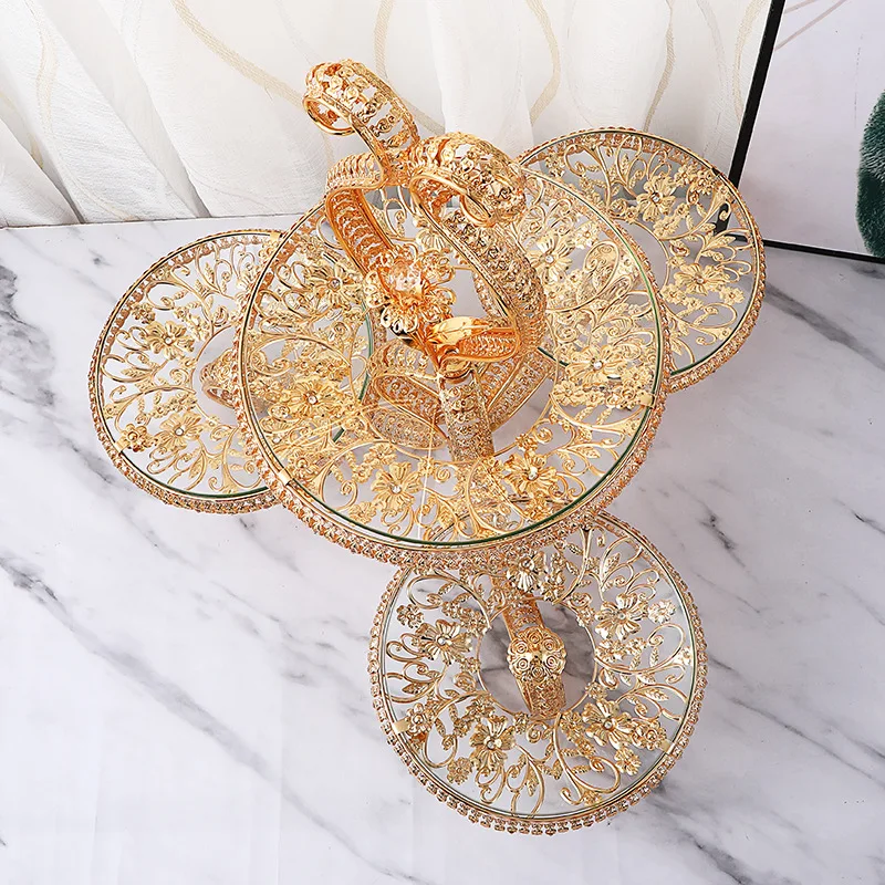 Hot Sale Cake Display Stand Luxury 4 Layer Serving Tray Platter Dessert Holder For Wedding Party Home Decor