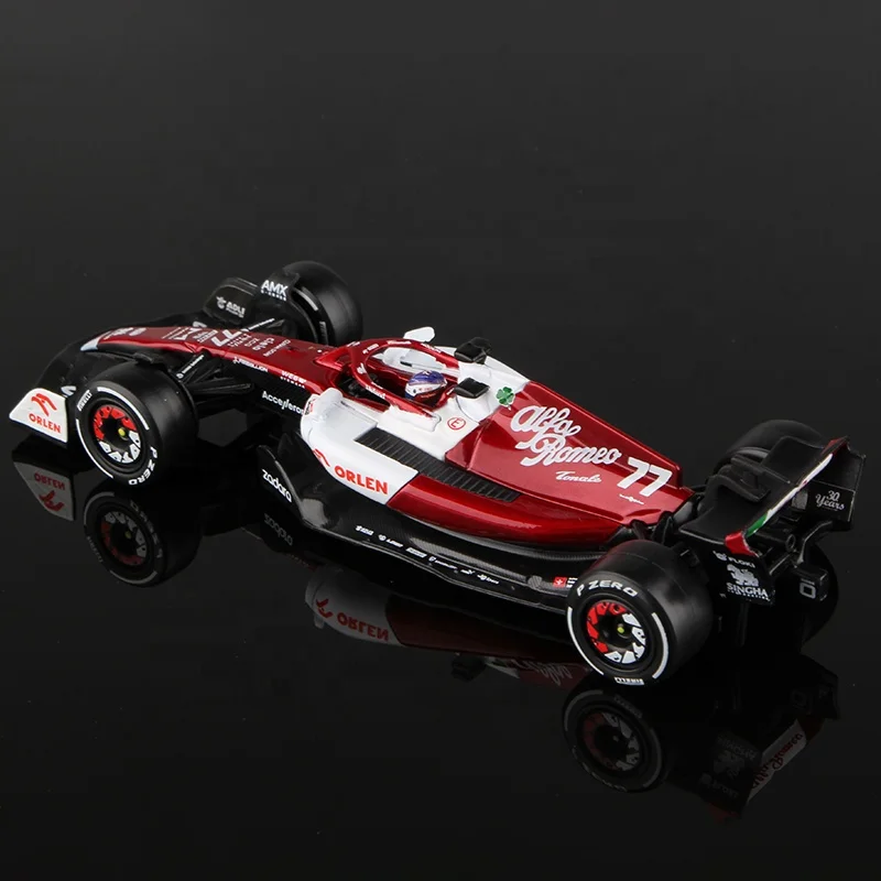 1:43 Alfa Romeo F1 команда Orlen C42 #77 Bottas 2022 гоночная 24 # Guanyu модель автомобиля из сплава игрушка литая под давлением Bburago