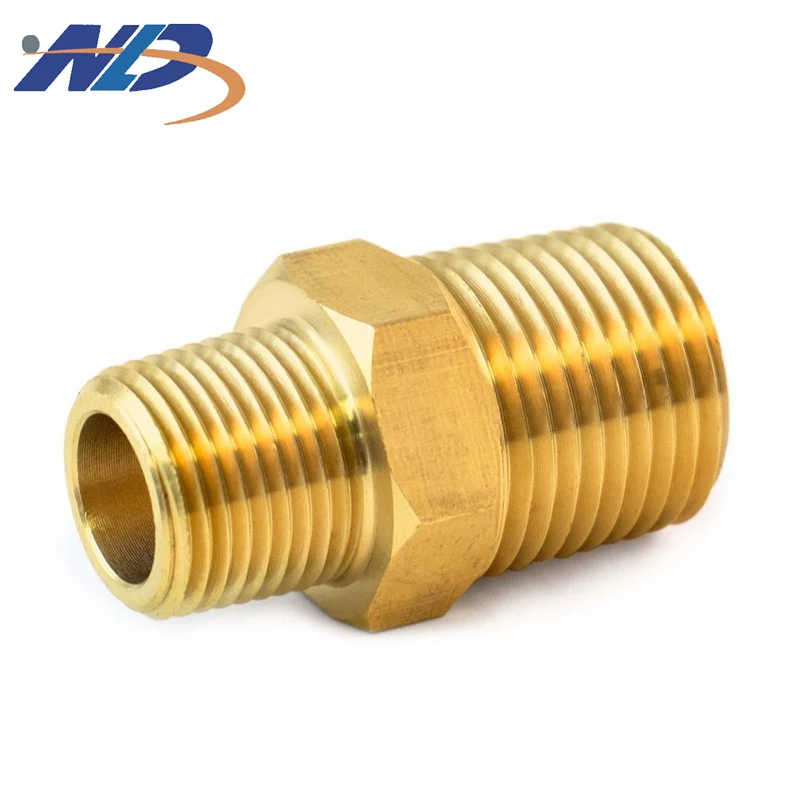 CNC Turning Machined Male To Male Threaded BSPP BTP NPT Connectors Hose Brass Nipple