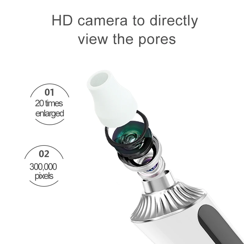 New Facial Vacuum Blackhead Remover With Camera Extractor Acne Tool Pore Cleaner Visible Black Head Remove Vacuum Suction