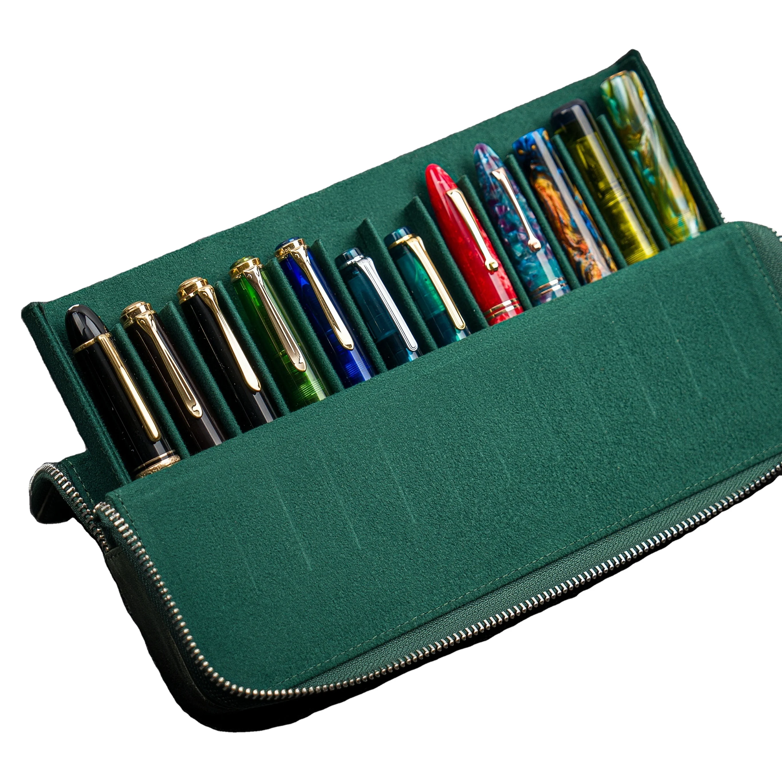 Factory Price Pen Storage Customizable Logo Office Leather Pouch For Pen Pencil Organizer Display Case