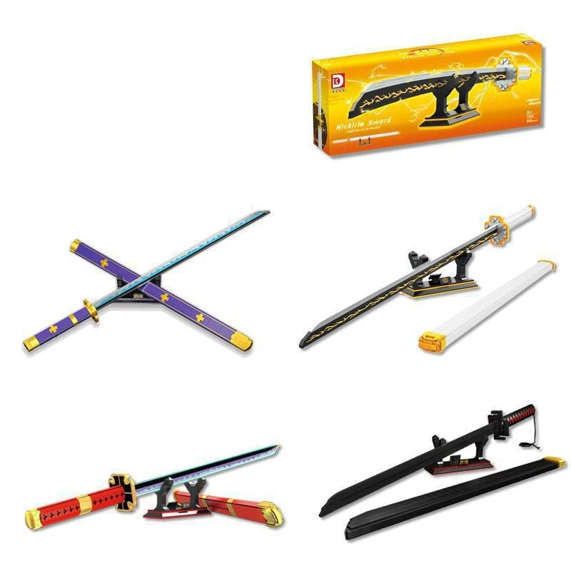 DK1500-1523 warrior sword anime tool prop model creative decoration Building Blocks plastic Toy gift for kids boys girl