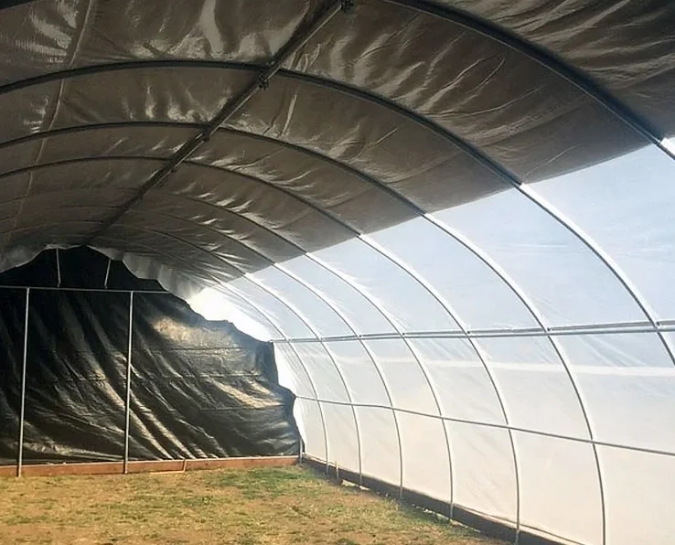 Fully automated light dep deprivation plastic film green houses agriculture commercial mushroom greenhouse tent for sale