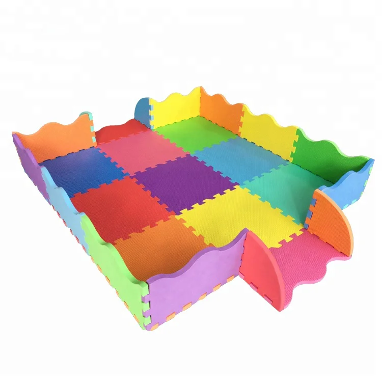 Non Toxic Safe Multi-color Fence EVA Foam Baby Play Puzzle Mat play mats
