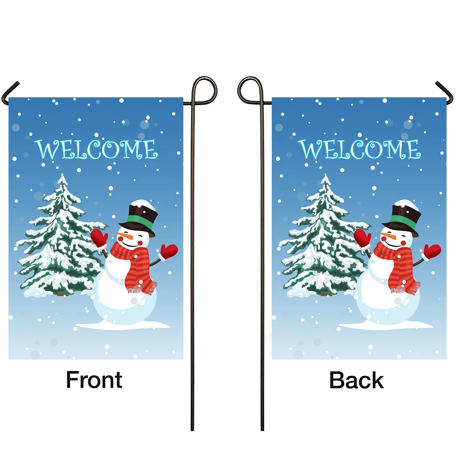 Garden Flags 12x18 Double Sided Vertical Burlap Merry Christmas Farm Truck and Snowman Lamp Buffalo Plaid Garden Flag