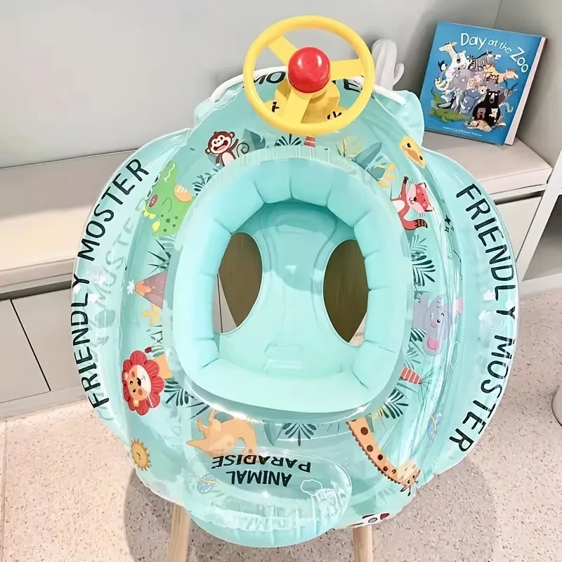 Swimming ring large thickened steering wheel horn boat infant children playing water spaceman swimming ring