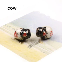 5pcs Cute Animal Ceramic Beads Colorful Handmade 12 Chinese Zodiac Porcelain Ceramic DIY Jewelry Bead