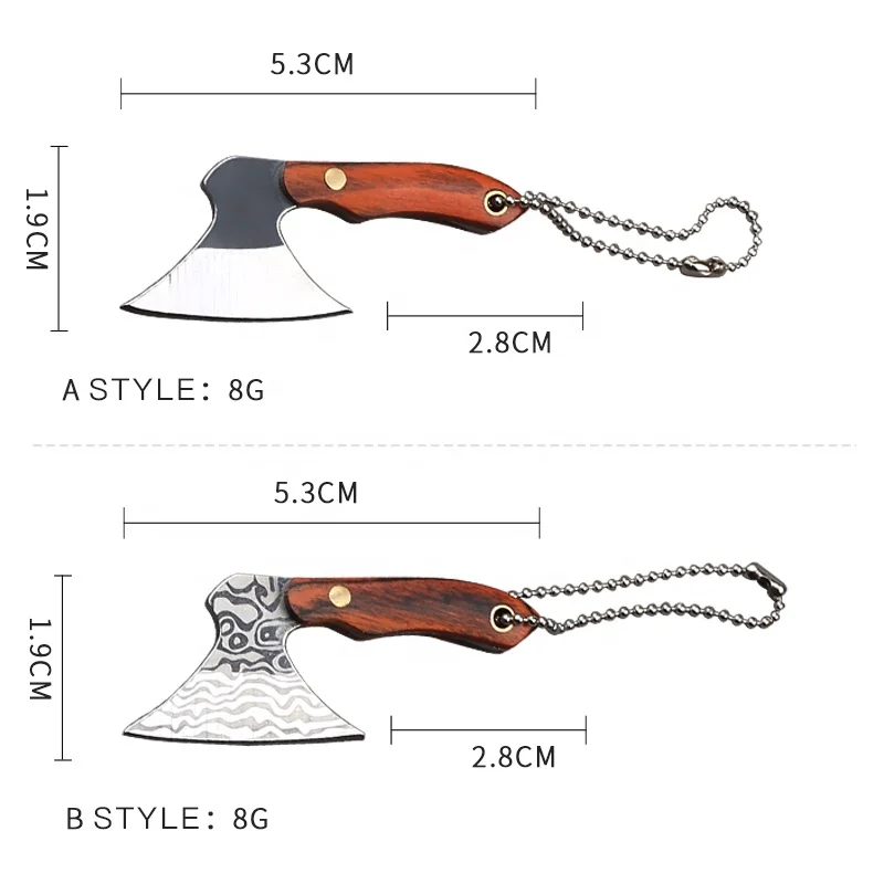 Necklace Pendant Custom Knives 3CR13 Stainless Steel Colored Wood+Copper Nail Handle Keychain Key Custom Pocket Mini Knife