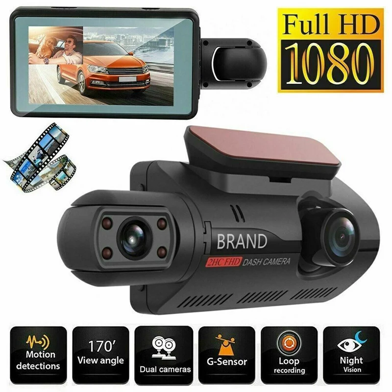 Hot Selling Full HD 1080P Night Dual Lens Car Rear View Camera Car Black Box Mirror Car Dashboard Rearview Camera DVR Dash Cam