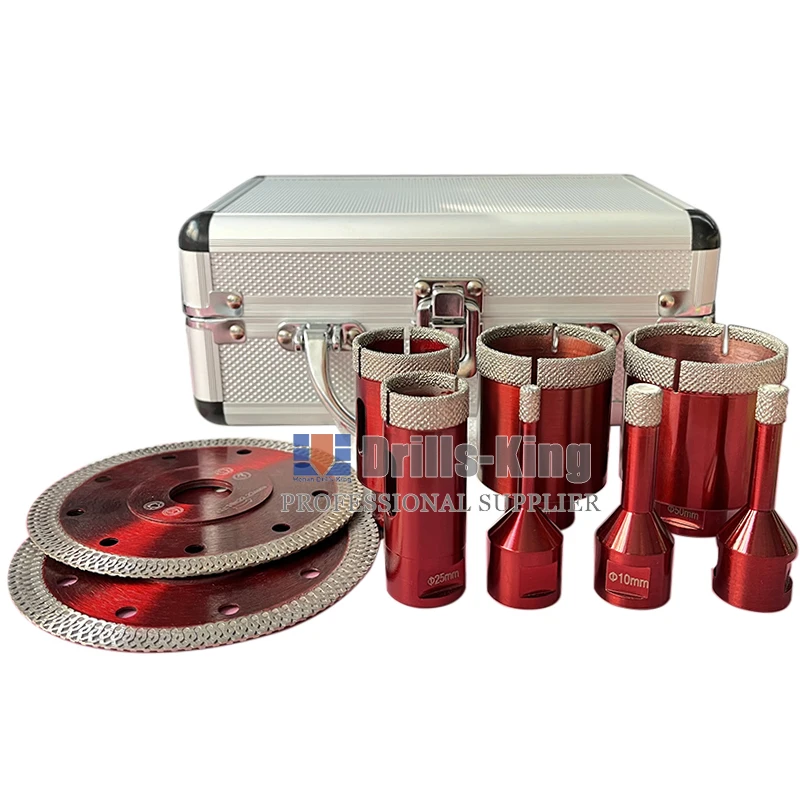 New Type Vacuum Brazed Tile Porcelain Core Drill Bit Set Arix Diamond Drills Hole Saw Hole Cutter Diamond Drill Bit Set