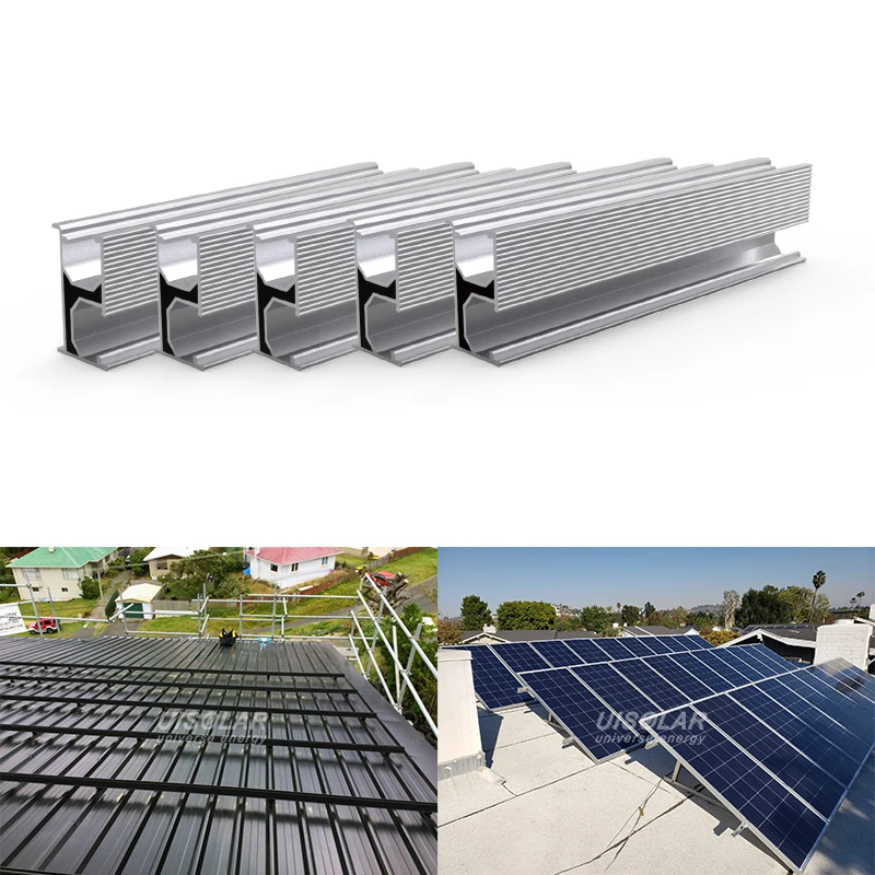 UISOLAR Easy Installation Solar Panel Mounting Rails Aluminum Solar Panel Rail System Solar Rails for Roof or Ground System