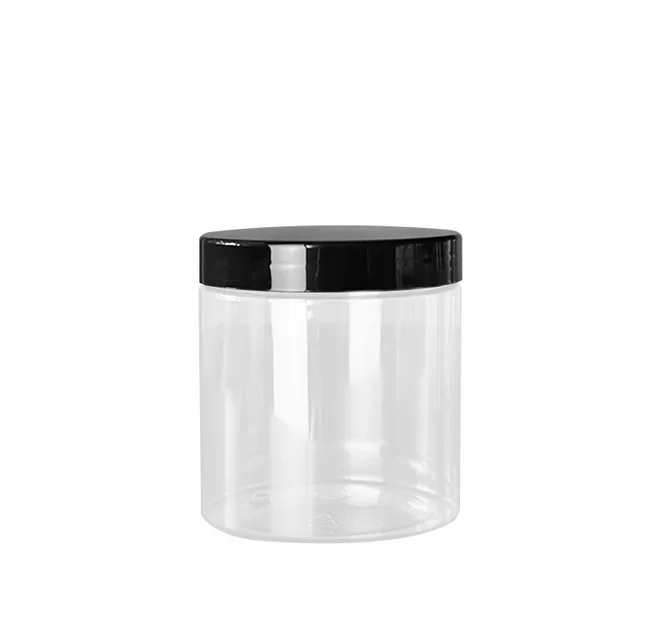 500ml 85mm 92mm diameter clear pet container with black white clear gold silver lids