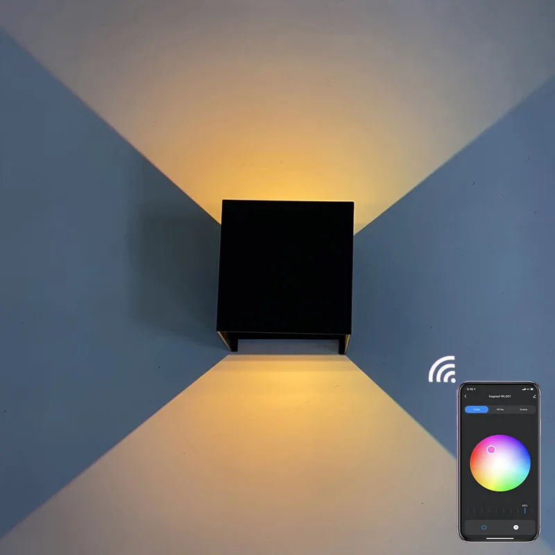 Умный Wi-Fi управление приложением 9 Вт садовый свет водонепроницаемый Уличный настенный светильник светодиодный