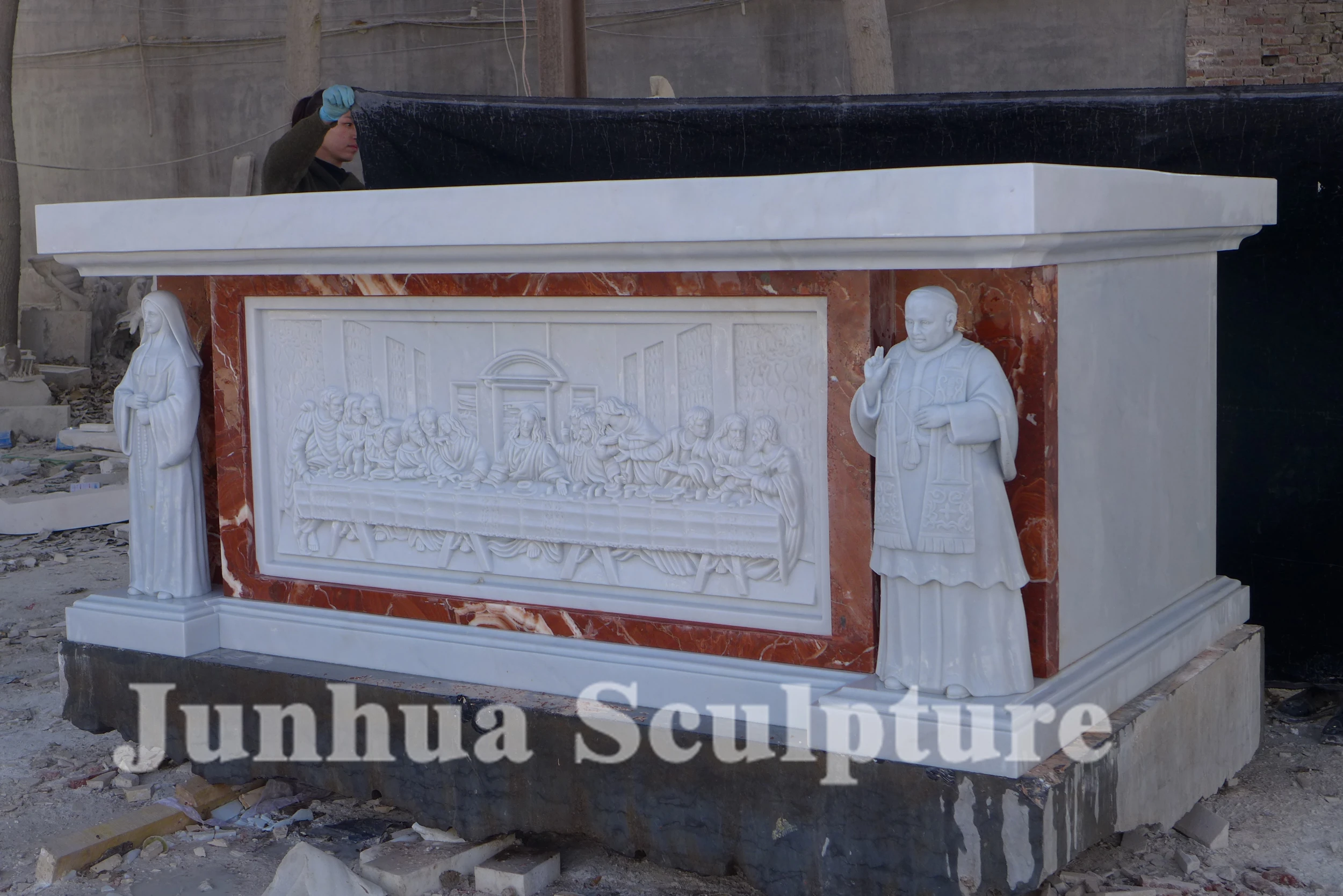 Religious Catholic Church Decor White Marble Altar Table