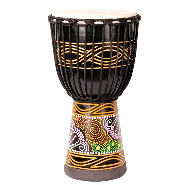 8' Wooden Leather Djembe African Drum(Craved)