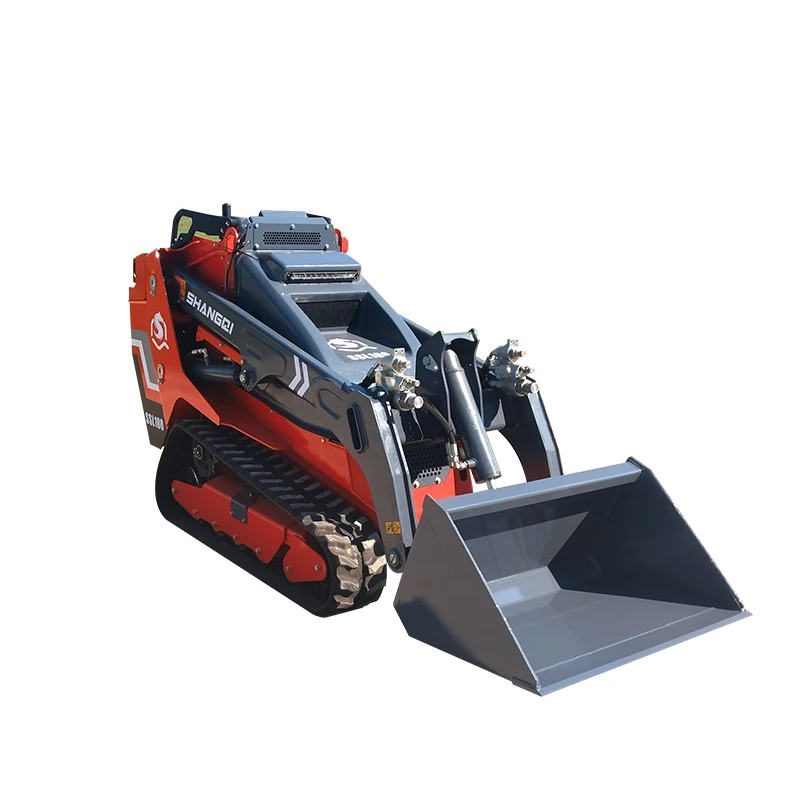 Diesel Engine Mini Skid Steer Loader with Track Drive Bucket for Excavation Skidsteer Attachments