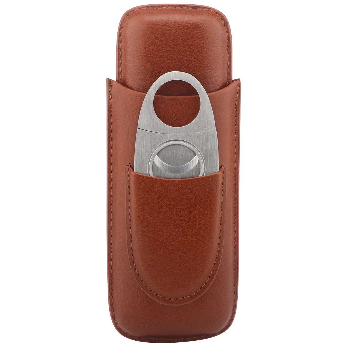 Xifei Wholesale Luxury 2 Finger Leather Travel Cigars Humidor Case Portable Cigars Tobacco Humidor