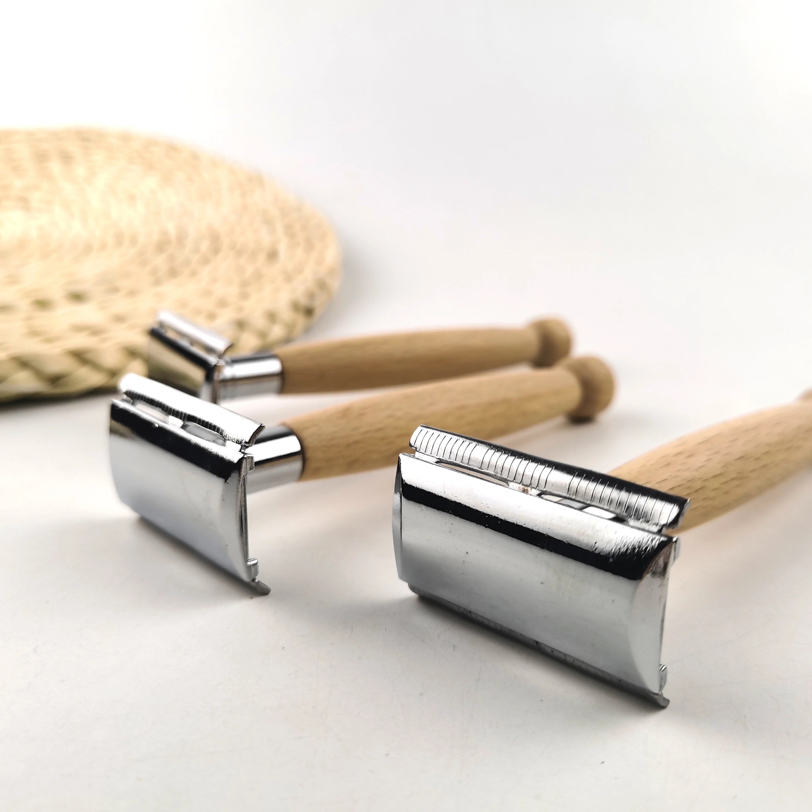 mens shaving metal razor double edge razor bamboo handle shaving safety razor
