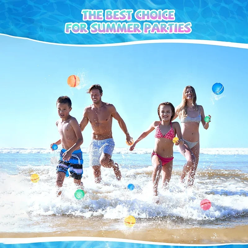 SOPPYCID Water Balloon Silicone Self Sealing Refillable Reusable Water Balloons Quick Fill Magnetic Reusable Water Balloons