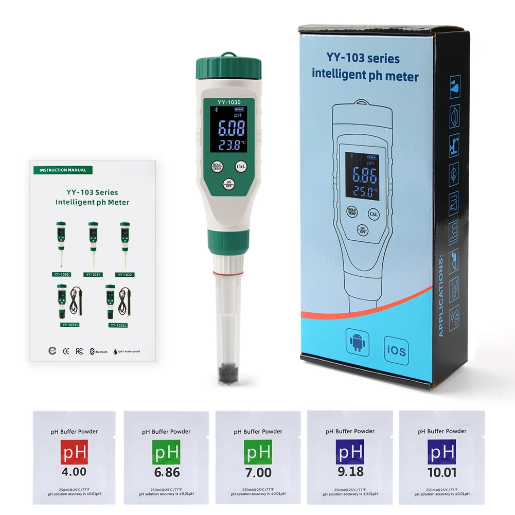 High Precision Bluetooth pH Meter  with backlights, Support mobile control for succulent ,water