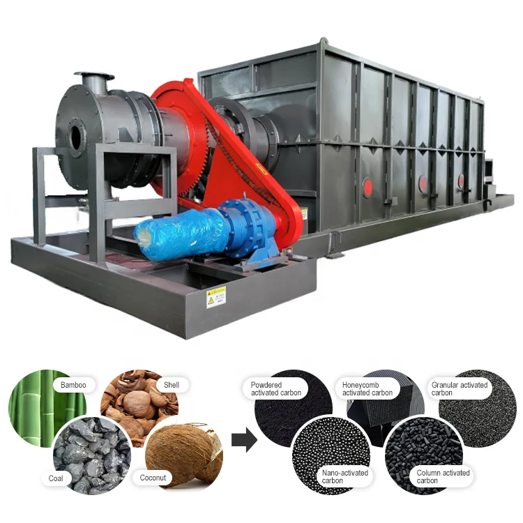 Durable low cost carbonnization furnace for activated carbon activated charcoal making burner