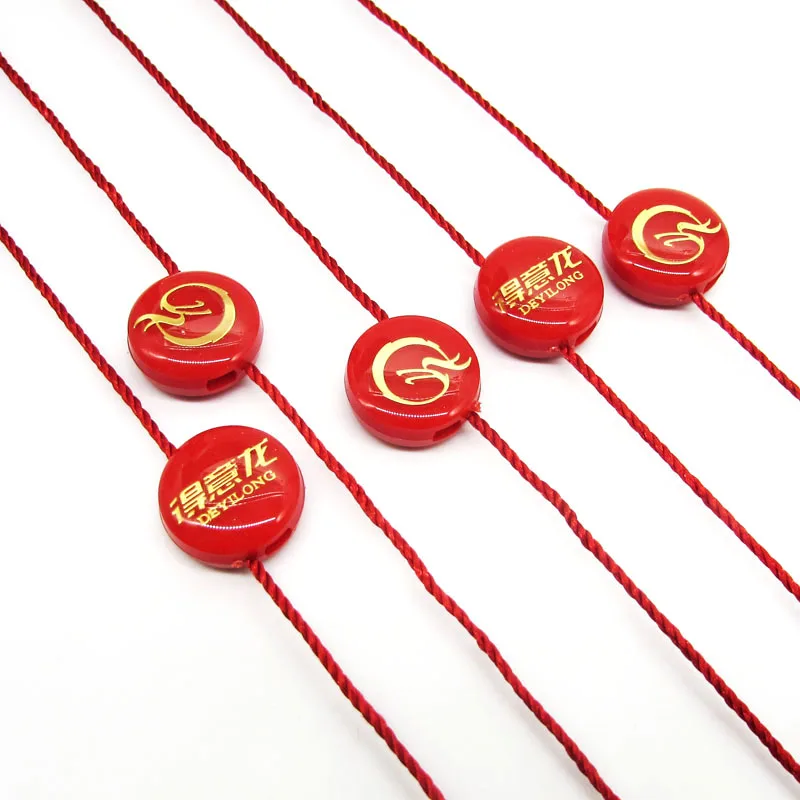 custom logo tag cord security seal Hang Tag String plastic seal tag