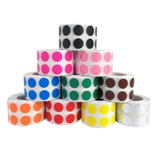 Daily Planner Scrap booking Photo DIY Decorative Colorful Coding Red Blue Round Labels Rolls