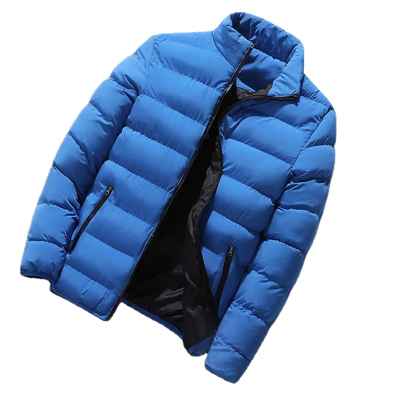 Men Windbreak Thick Warm Jacket Windproof Cotton Padded Zipper Coats Male Stand Collar Puffer Jacket