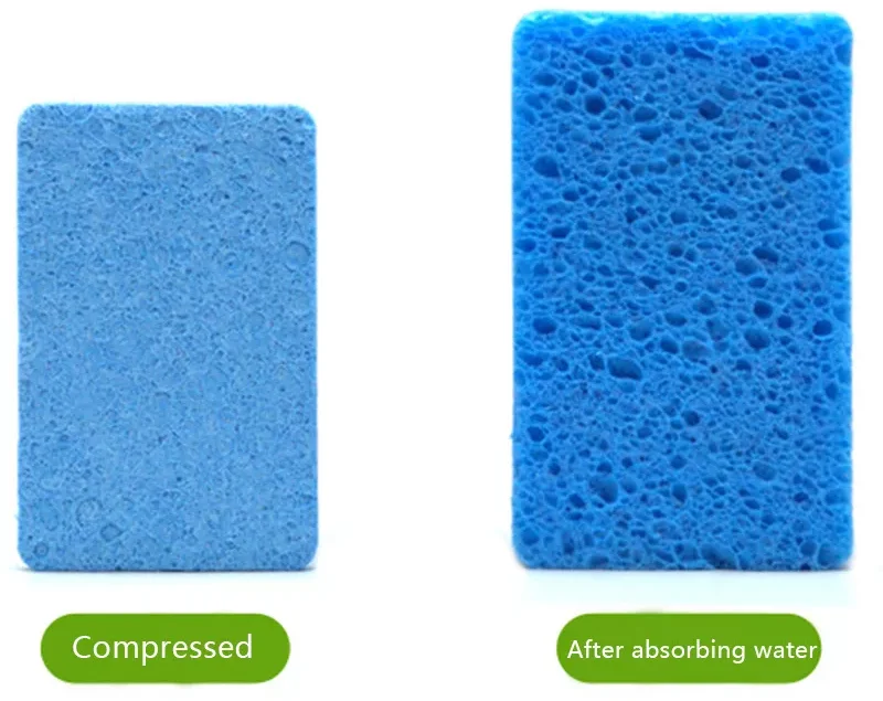 Compressed Cellulose Sponge Eco Friendly Biodegradable Kitchen Dish Washing Cleaning Sponge